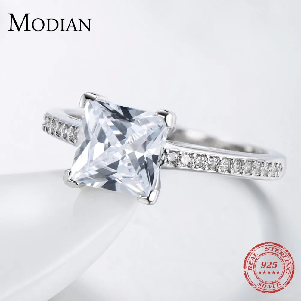 Cubic Zirconia Ring - 925 Sterling Silver