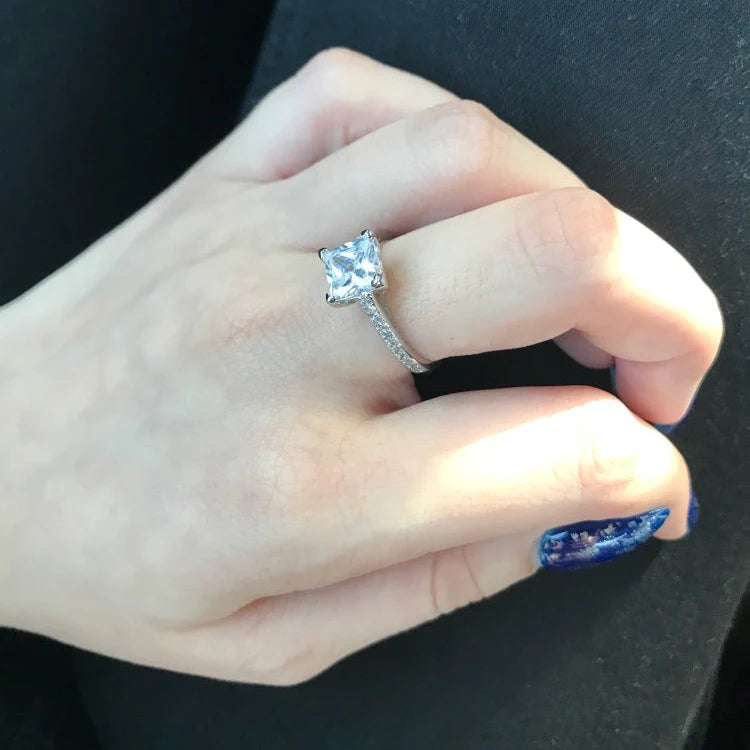 Cubic Zirconia Ring - 925 Sterling Silver