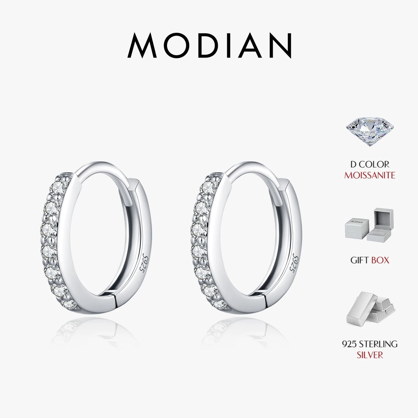 Mossainite Sparkling 925 Sterling Silber Ohrringe
