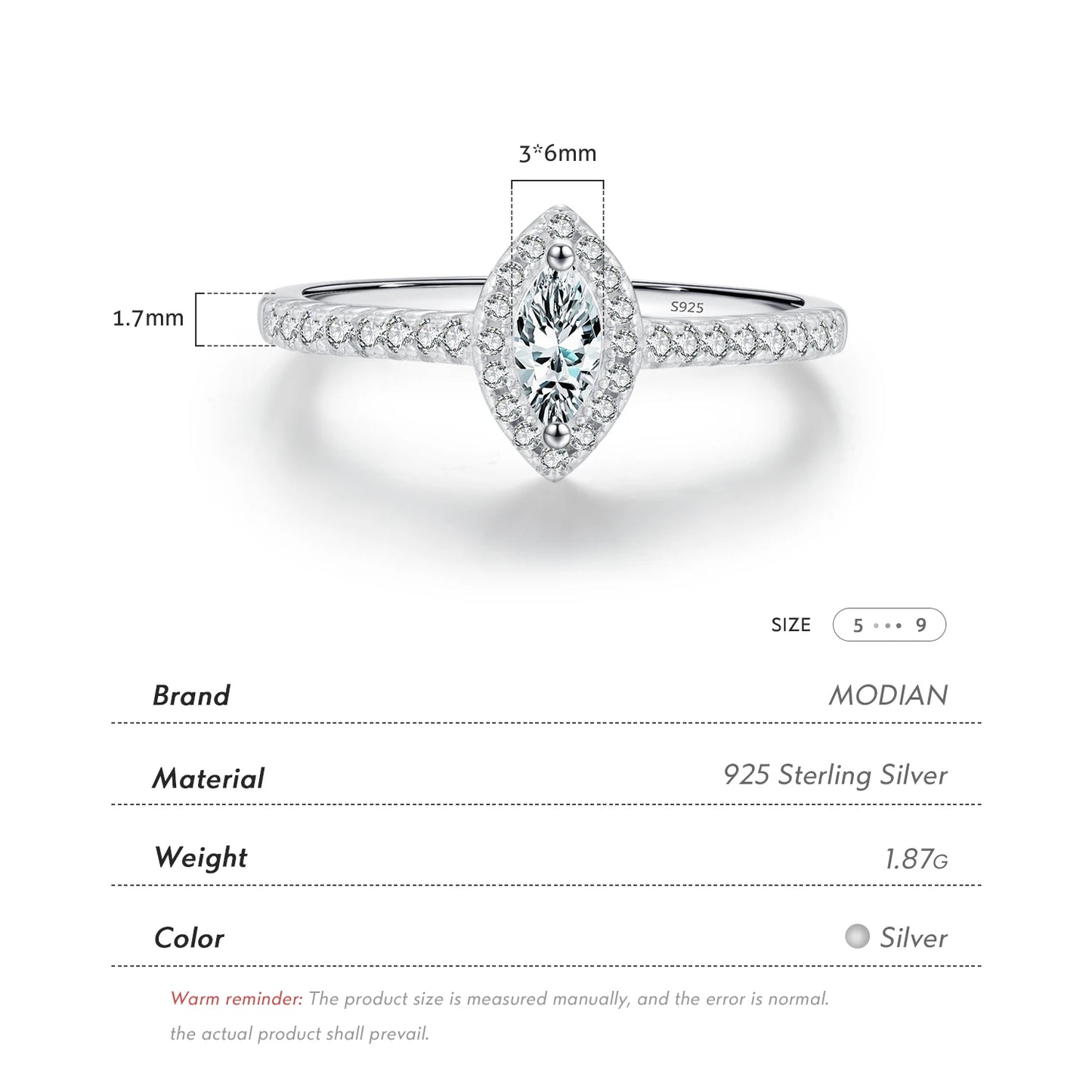 Marquise Cut - Exquisite - 925 Sterling Silver Cubic Zirconia Ring