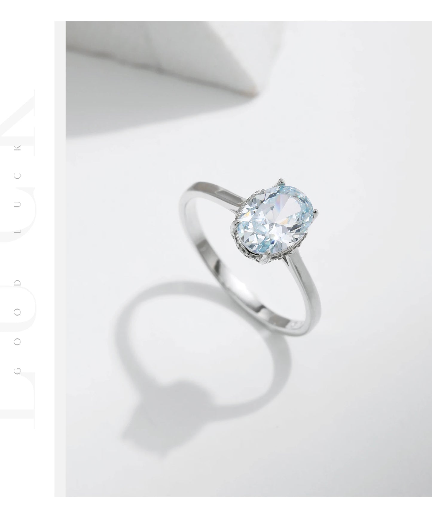 925 Sterling Silber - Ozenblau Zirkonia Ring