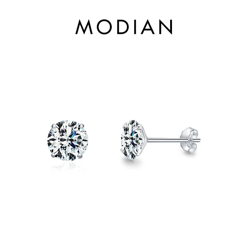 Stud earrings - 925 Sterling Silver - Zirconia stone