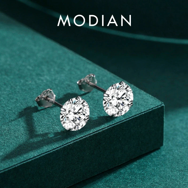 Stud earrings - 925 Sterling Silver - Zirconia stone