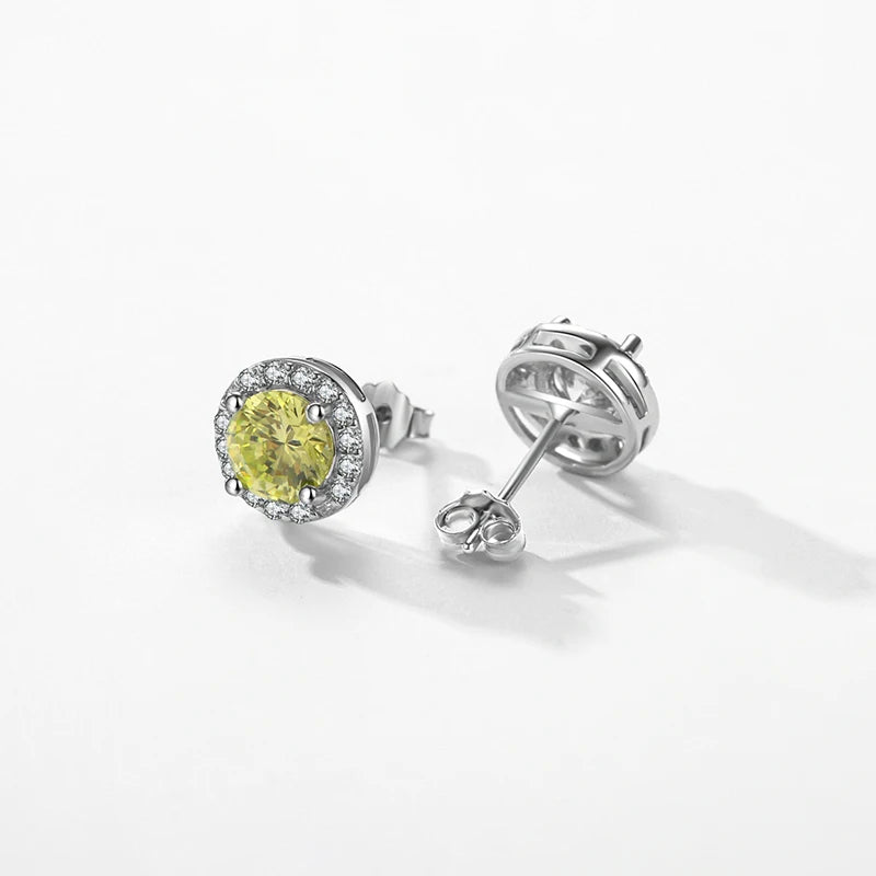 Grüner Zirkonia Stein - 925 Sterling Silber Ohrringe