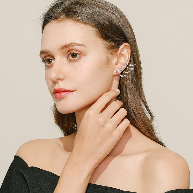 Stud earrings - 925 Sterling Silver - Zirconia stone