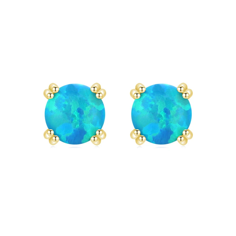 925 Sterling Silber Ohrringe mit blauem Opal