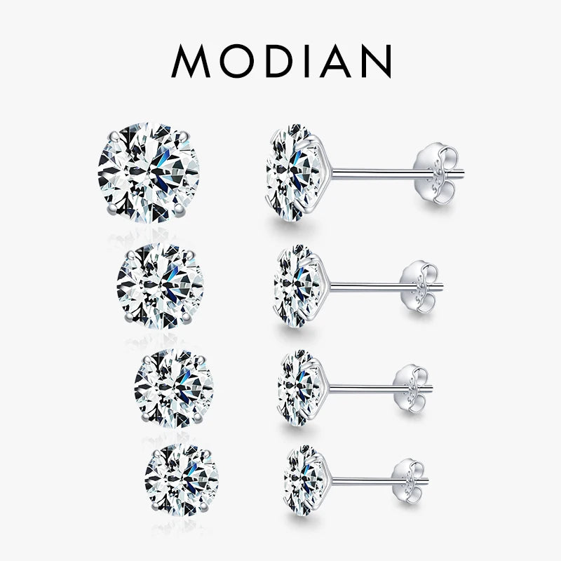 Stud earrings - 925 Sterling Silver - Zirconia stone