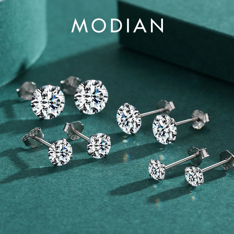 Stud earrings - 925 Sterling Silver - Zirconia stone