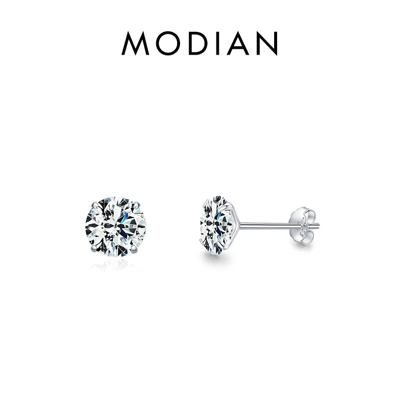 Stud earrings - 925 Sterling Silver - Zirconia stone