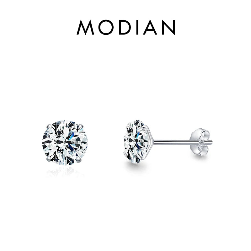 Stud earrings - 925 Sterling Silver - Zirconia stone