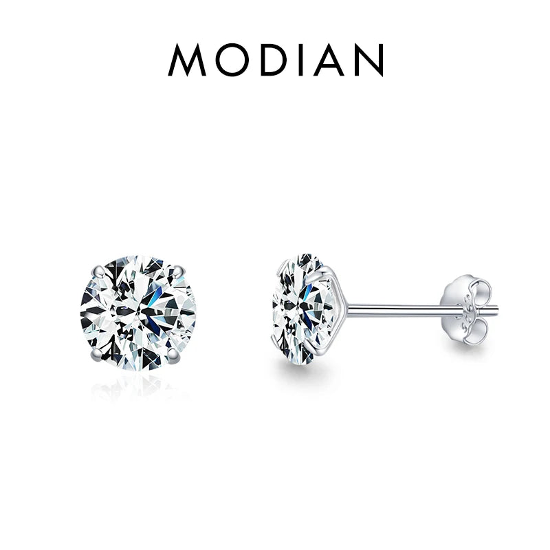 Stud earrings - 925 Sterling Silver - Zirconia stone