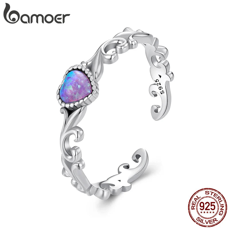 925 Sterling Silber Retro Ring mit Opal