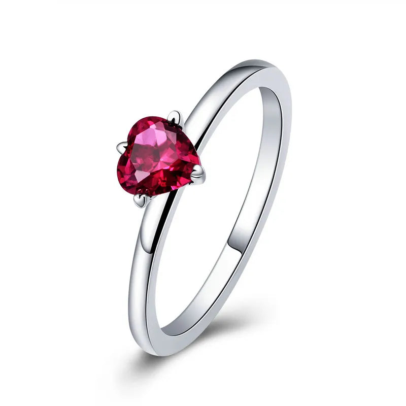 925 Sterling Silber Ring - Zirkonia Herz