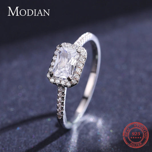 Sparkling 925 Sterling Silber Ring mit Zirkonia
