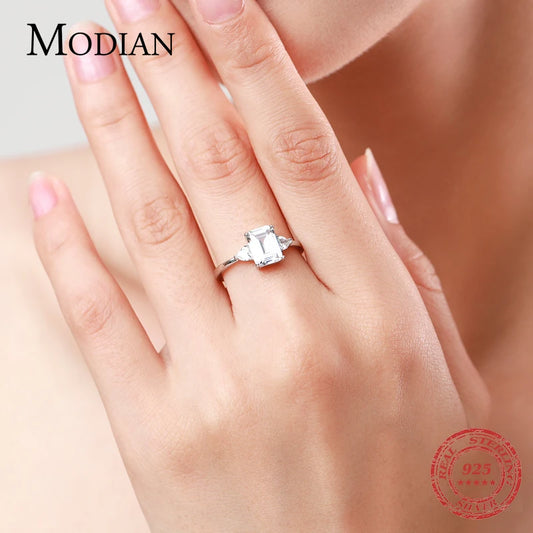 Rectangle Emerald Cut Ring - Luxus - 2ct - 925 Sterling Silber
