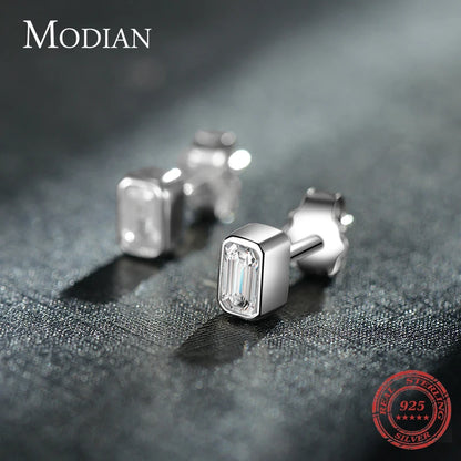 925 Sterling Silber Ohrringe - Zirkonia - 'Gold & Silber