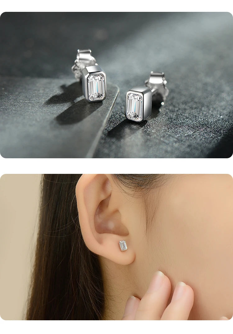 925 Sterling Silber Ohrringe - Zirkonia - 'Gold & Silber