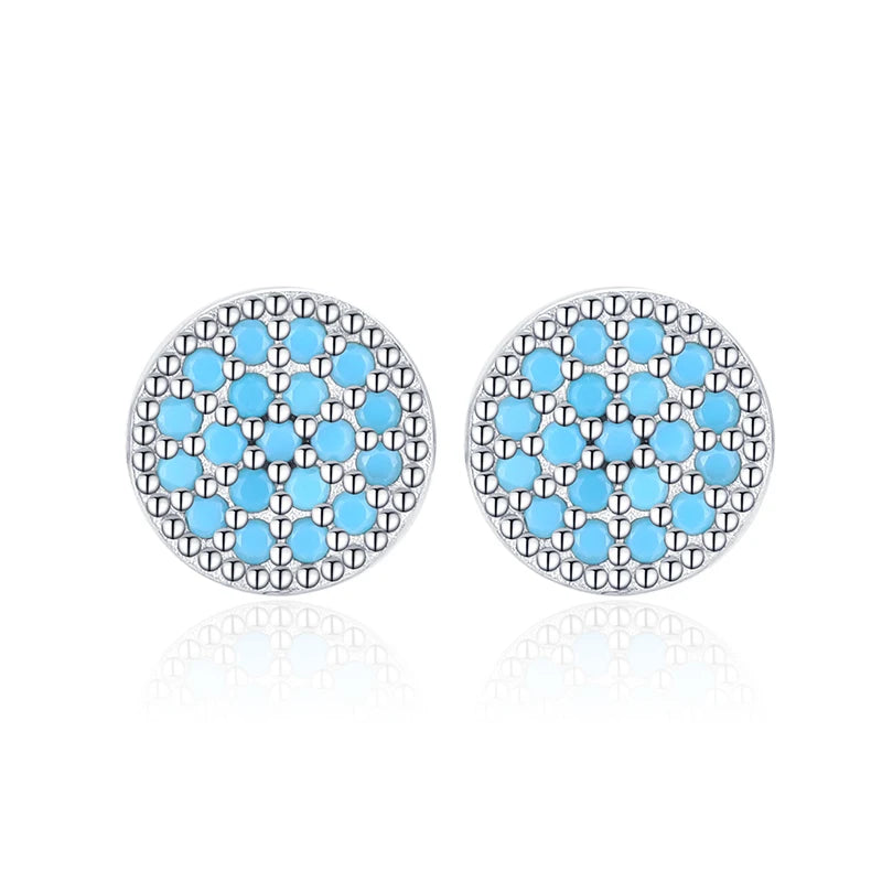 925 Sterling Silber Vintage Design Ohrringe - Türkis