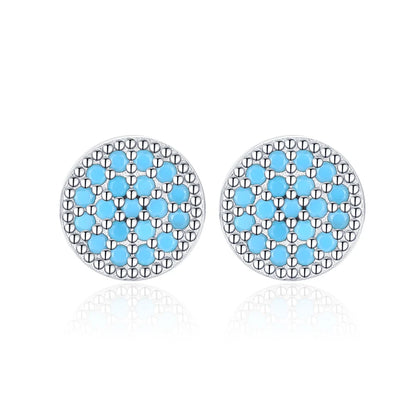 925 Sterling Silber Vintage Design Ohrringe - Türkis