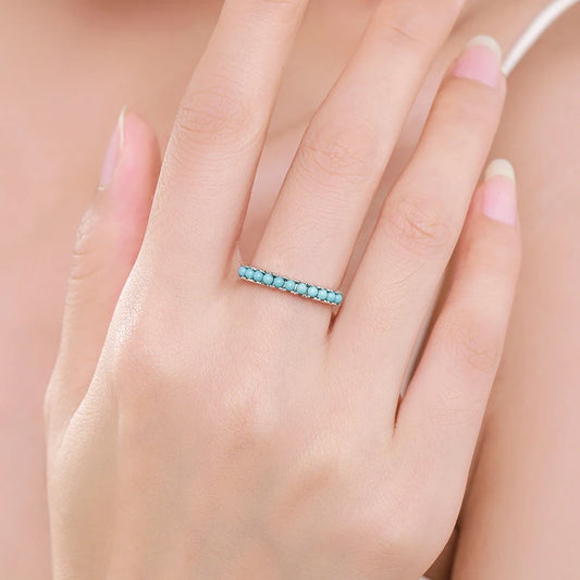 Türkiser Eternity Ring - 925 Sterling Silber