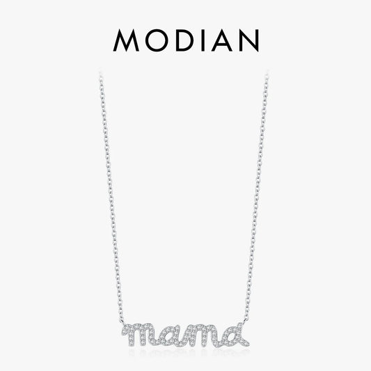 Mama Halskette - 925 Sterling Silber - Sparkling Zirkonia 44-49cm