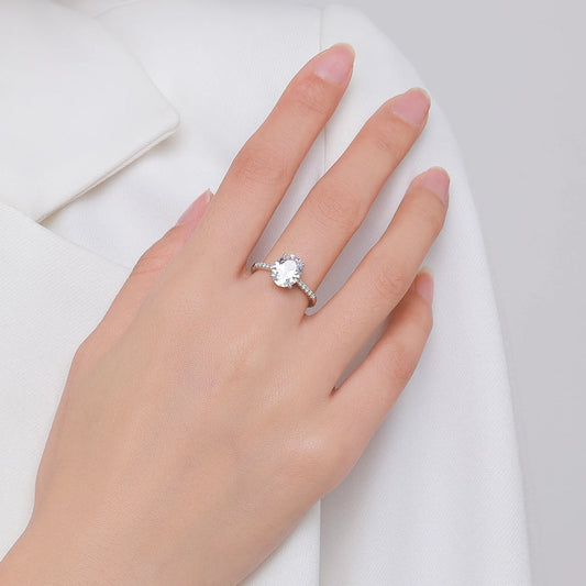Delikat Oval Cut Zirkonia Ring - 925 Sterling Silber
