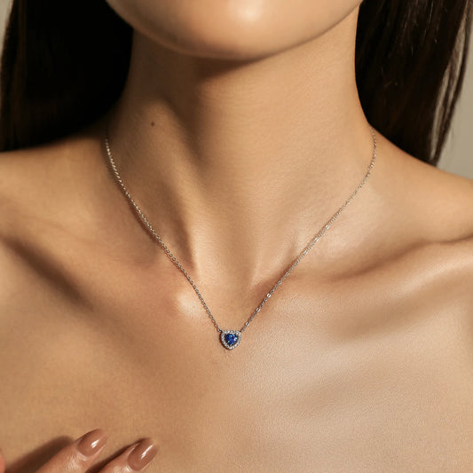 Exquisite Halskette - Blauer Opal - 925 Sterling Silber