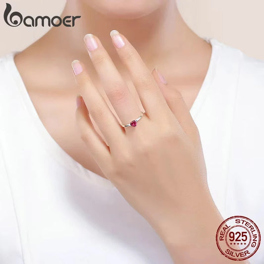925 Sterling Silber Ring - Zirkonia Herz