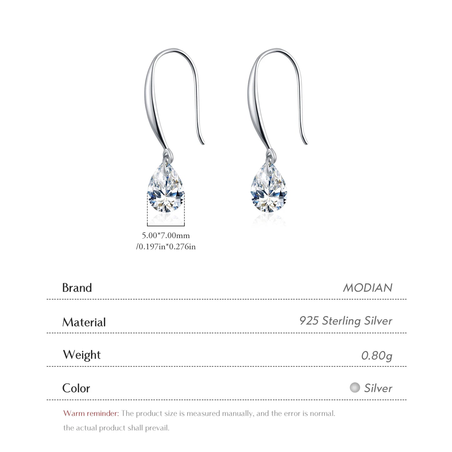 Sparkling Hook Ohhringe - 925 Sterling Silber mit Zirkonia