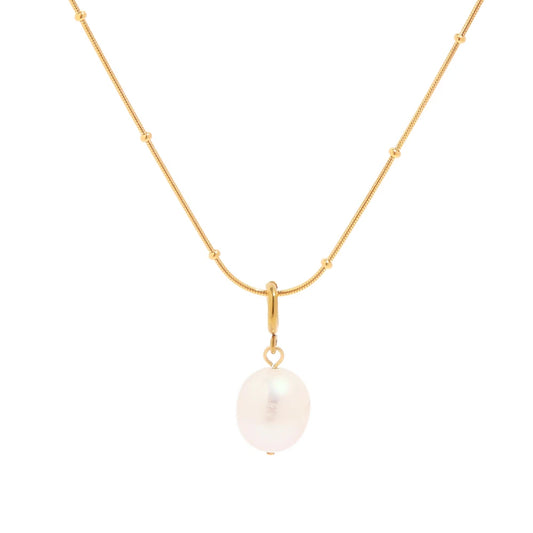 Perlenkette - Simple- Edelstahl Snake Chain - 45,5cm