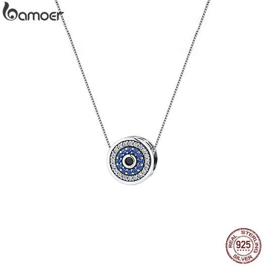 Böses Auge - Blaue Zirkonia - 925 Sterling Silber Halskette