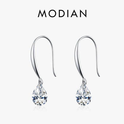 Sparkling Hook Ohhringe - 925 Sterling Silber mit Zirkonia
