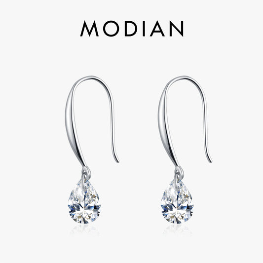 Sparkling Hook Ohhringe - 925 Sterling Silber mit Zirkonia
