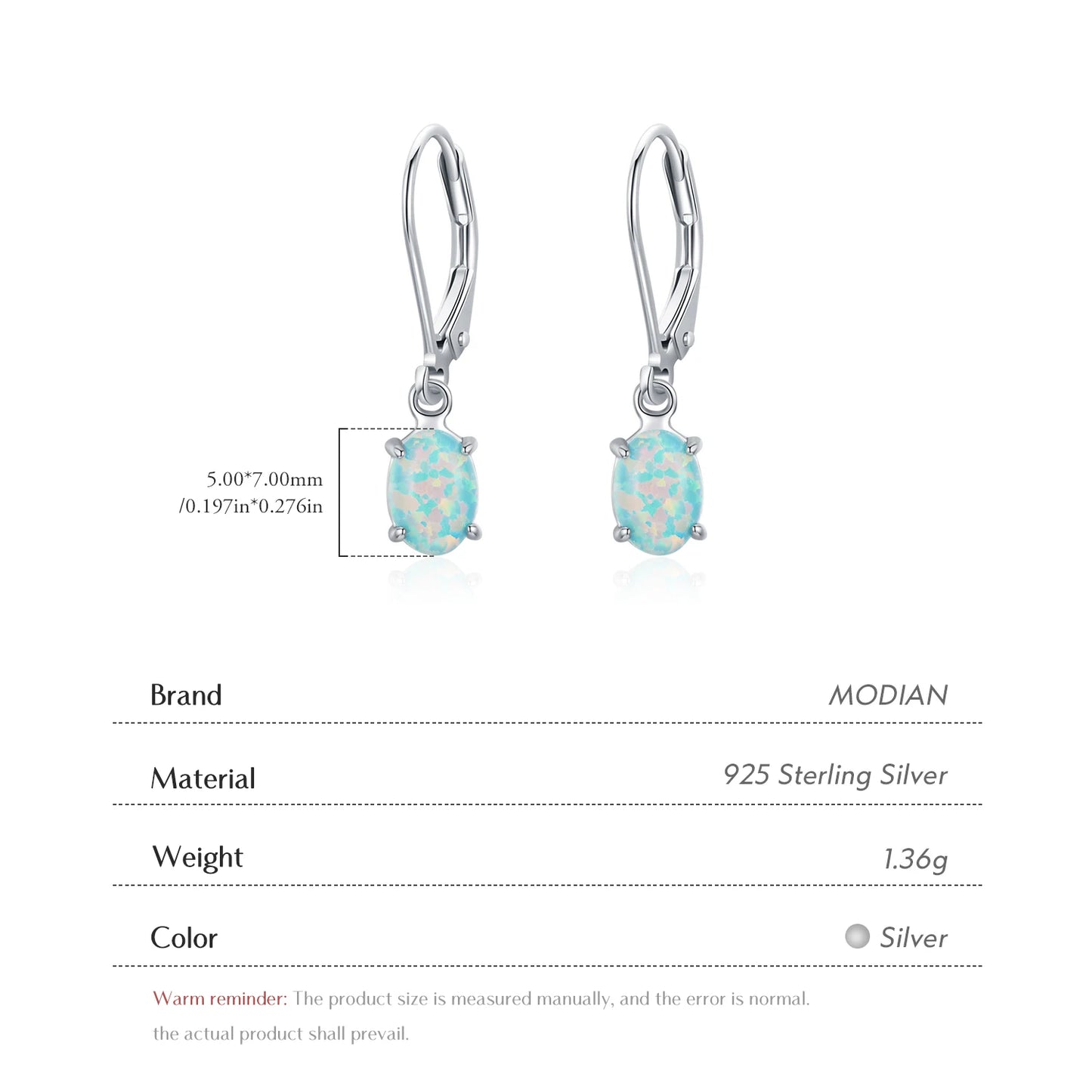 Elegante Hoop Ohrringe - Grüner Opal - 925 Sterling Silber