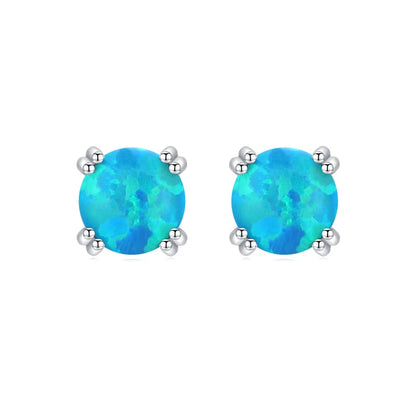 925 Sterling Silber Ohrringe mit blauem Opal